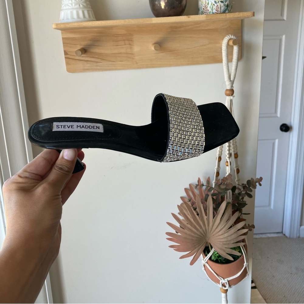 Steve Madden sparkly mule kitten heels